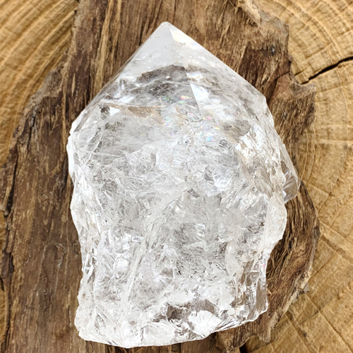 Bergkristal ruw - gepolijste punt