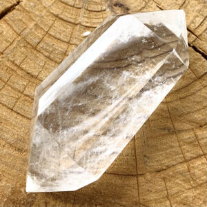 Bergkristal dubbeleinder geslepen 74 mm
